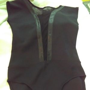 Black & Leather  Top